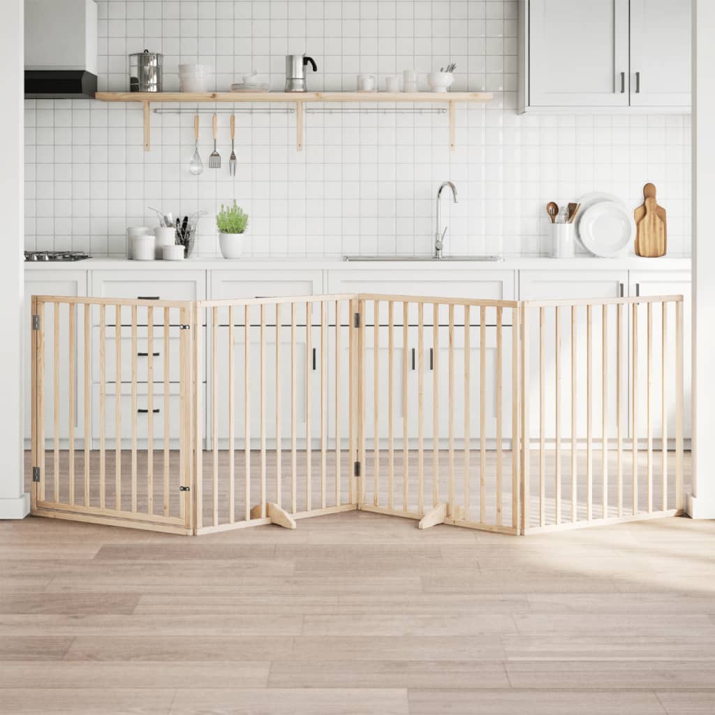 vidaXL Koiraportti kokoontaittuva 4 paneelia 320 cm poppelipuu