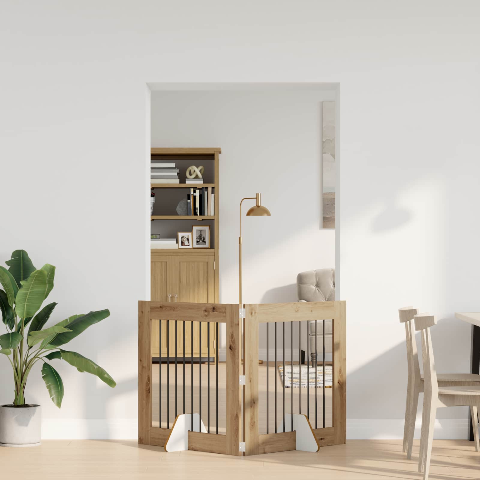 vidaXL Käytännöllinen koiraportti jalustoilla 2 kpl Artisaanitammi
