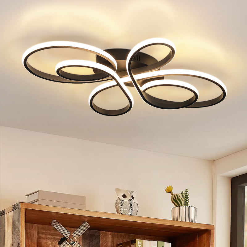 NETTLIFE LED-makuuhuoneen kattovalaisin 30 W musta 40 cm 3000 K