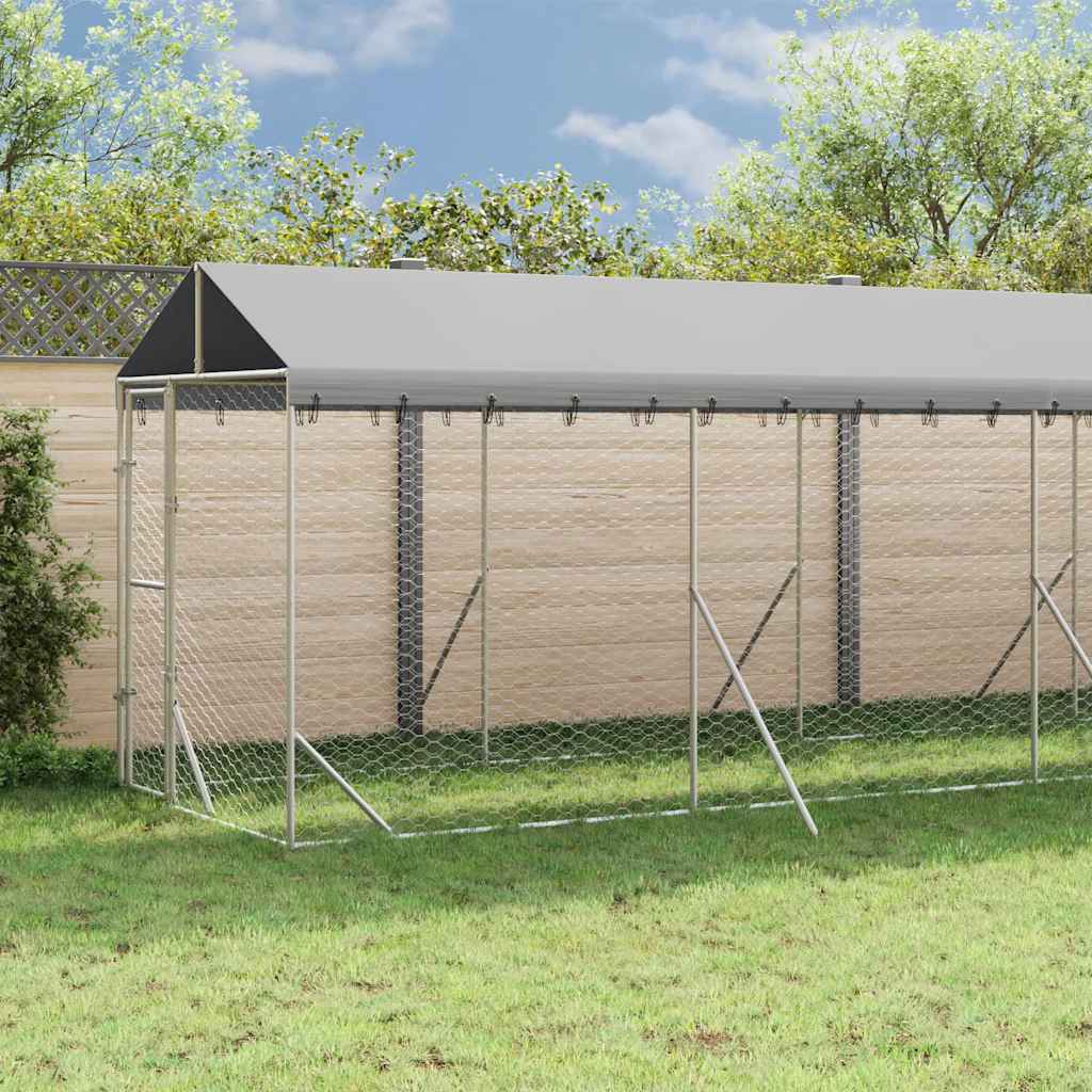 vidaXL Koiran ulkohäkki katolla 2x14x2,5 m