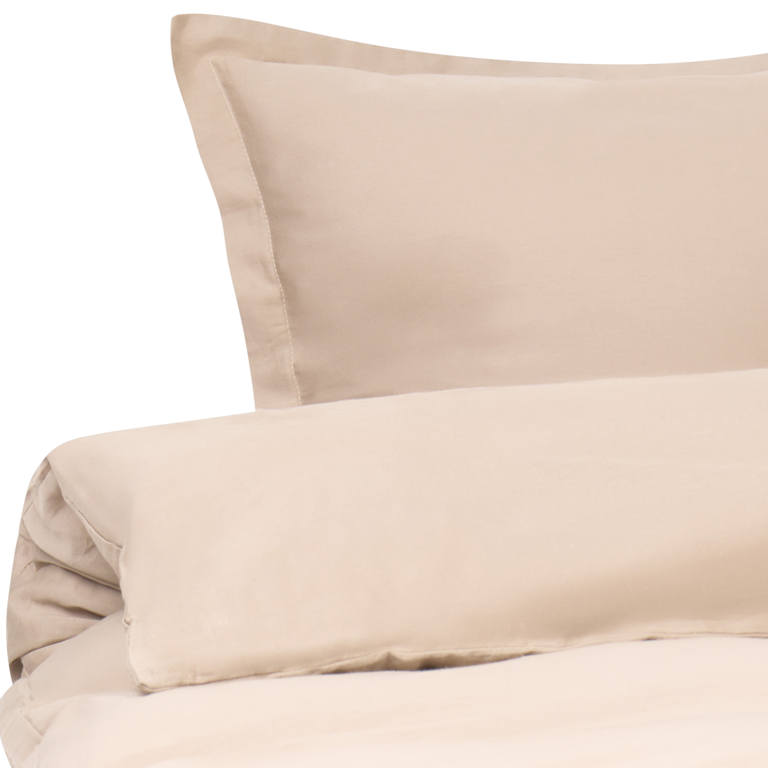 Pussilakanasetti PARKROSE 150 x 200 cm Puuvillasatiini Beige