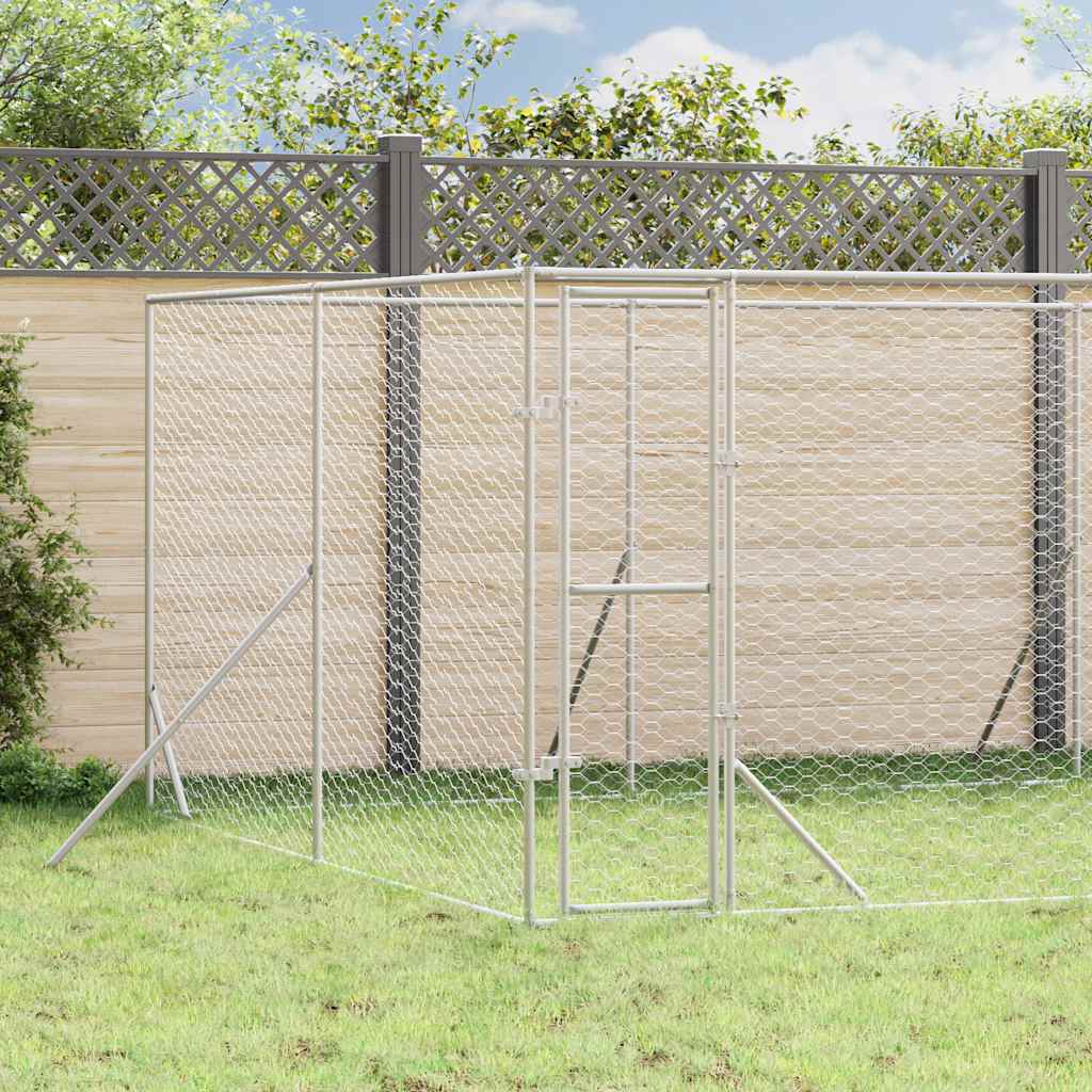 vidaXL Koiran ulkohäkki 8x12x2 m galvanoitu teräs