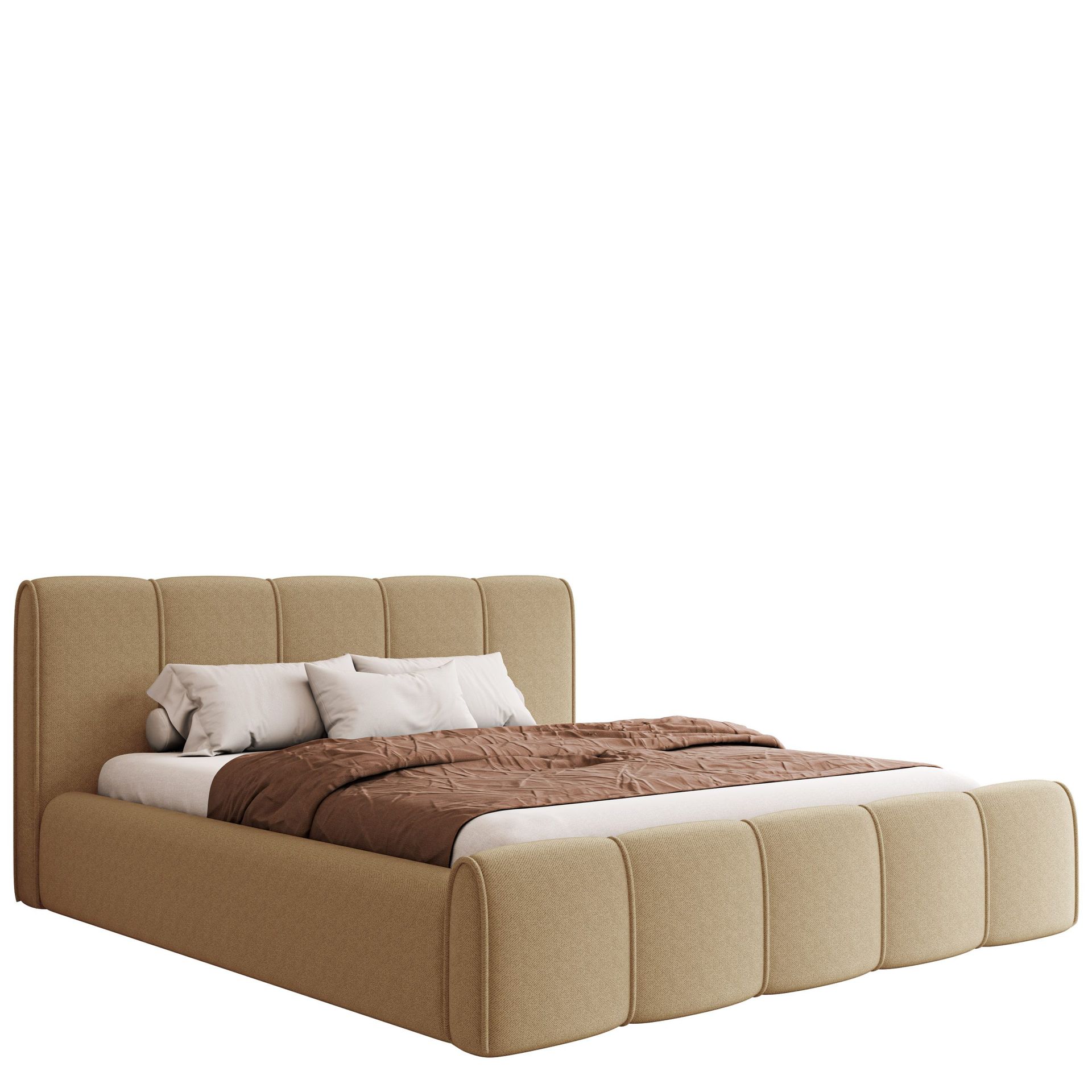 Varlinor Sängynrunko 180x200 cm Säilytystilalla - Tummabeige